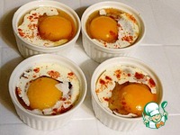 Яйца, запечённые с морскими гребешками