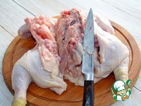 Курица со свининой, грибами и фасолью