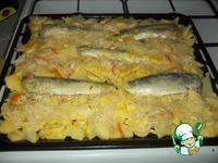 Рыба с квашенной капустой и картошкой
