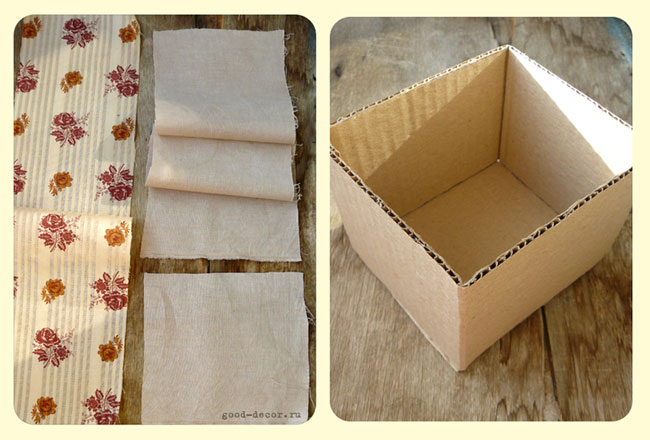 Декор коробки своими руками тканью